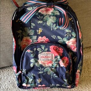 Cath Kidston Floral Backpack Waterproof with Laptop Holder - Navy and Pink